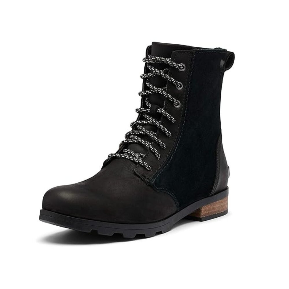 Sorel Emilie Lace Up Black Booties Size 9